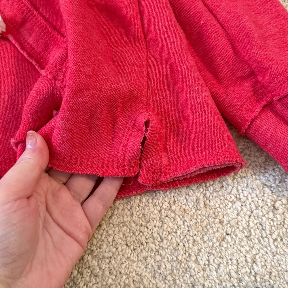 Ocean Drive Red Hoodie with White Drawstrings - Picture 3 of 3